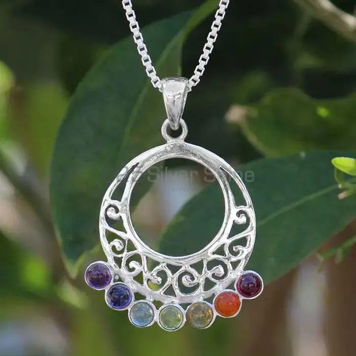Chakra Meditation Pendant With Sterling Silver SSCP116