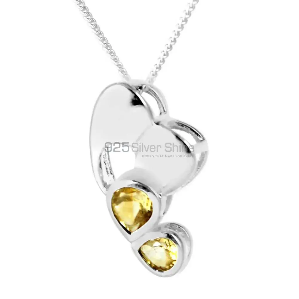Citrine Gemstone Handmade Pendants In 925 Sterling Silver Jewelry 925SP209-4_0