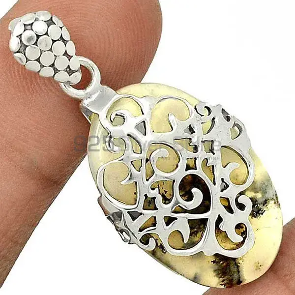 Dendrite Opal Gemstone Handmade Pendants In 925 Sterling Silver Jewelry 925SP53-1_1