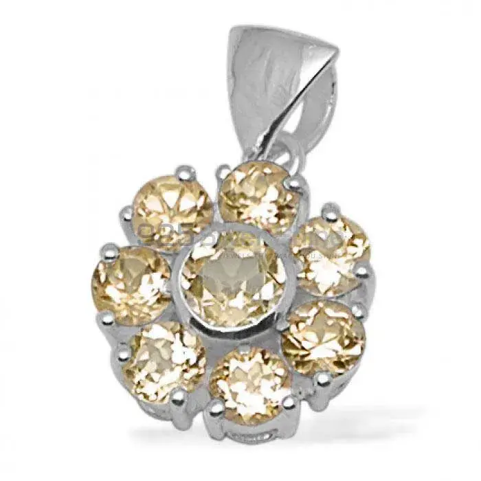 Fine Sterling Silver Pendants In Citrine Gemstone Jewelry 925SP1433