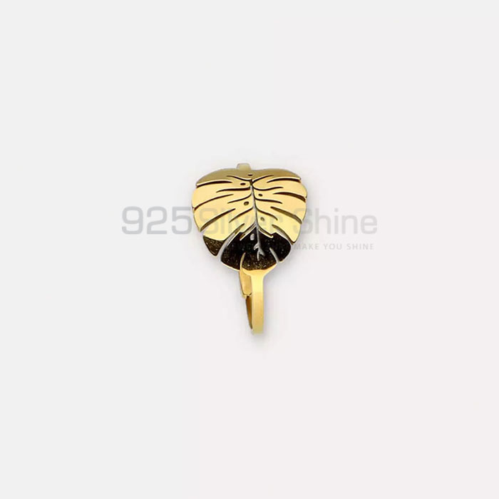 Flower Leaf Design Minimalist Ring In Silver FWMR239_1