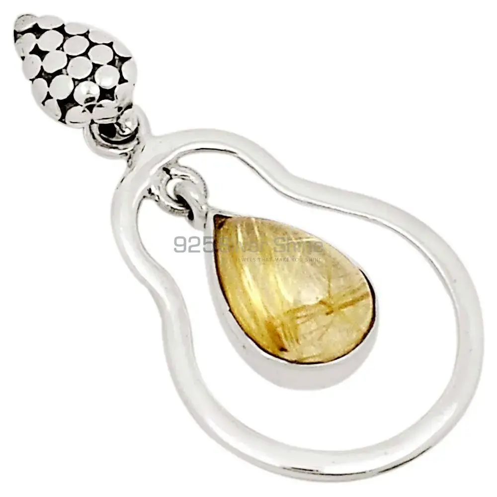 Golden Rutile Gemstone Handmade Pendants In Solid Sterling Silver Jewelry 925SP101-1_0