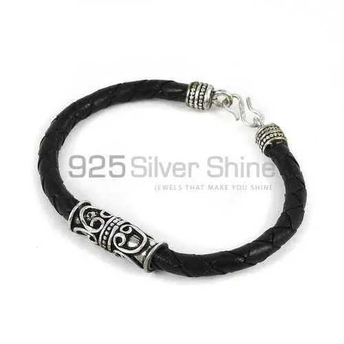 Leather Bracelets In Sterling Silver Jewelry 925SB321
