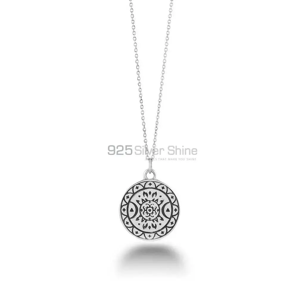 Mandala Meditation Pendant In 925 Sterling Silver 925MN130