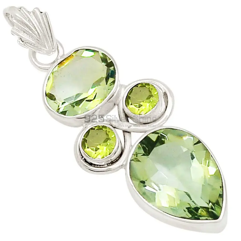 Multi Gemstone Handmade Pendants In Solid Sterling Silver Jewelry 925SP130_0