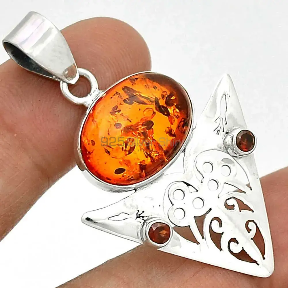 Multi Gemstone Pendants In Fine Sterling Silver Jewelry 925SP17-1_1