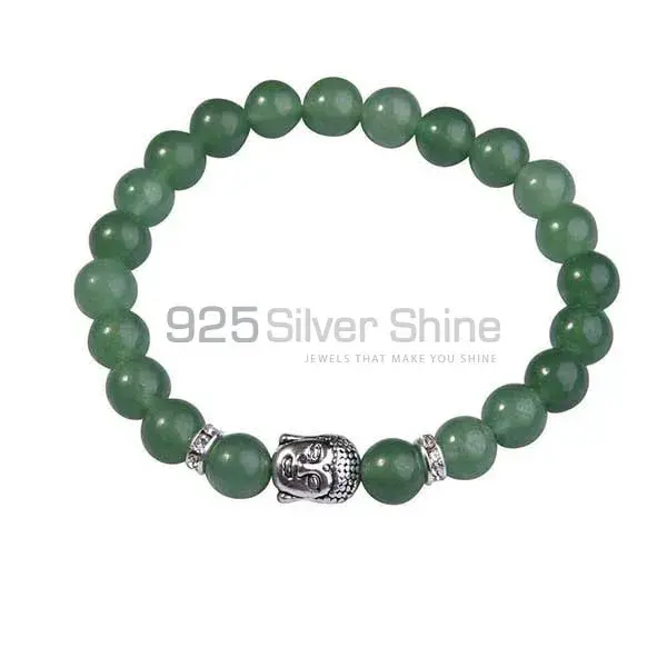 Natural Green Aventurine Gemstone Beads Bracelets 925BB126