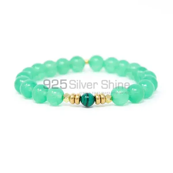 Natural Green Aventurine Gemstone Beads Bracelets 925BB128_0