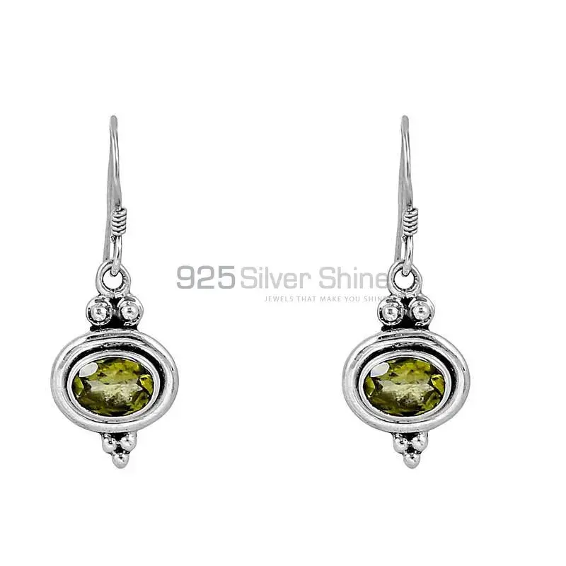 Natural Peridot Gemstone Earring In Sterling Silver Jewelry 925SE105_0