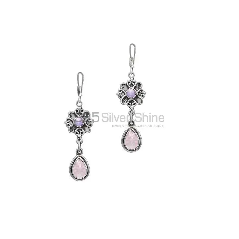 Natural Rainbow Moonstone Handmade Earring In 925 Sterling Silver 925SE24_1
