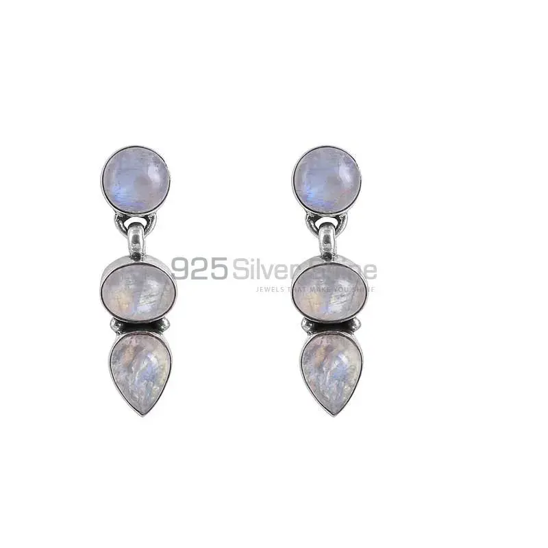 Rainbow Moonstone Studs Earring In 925 Sterling Silver Jewelry 925SE15_1