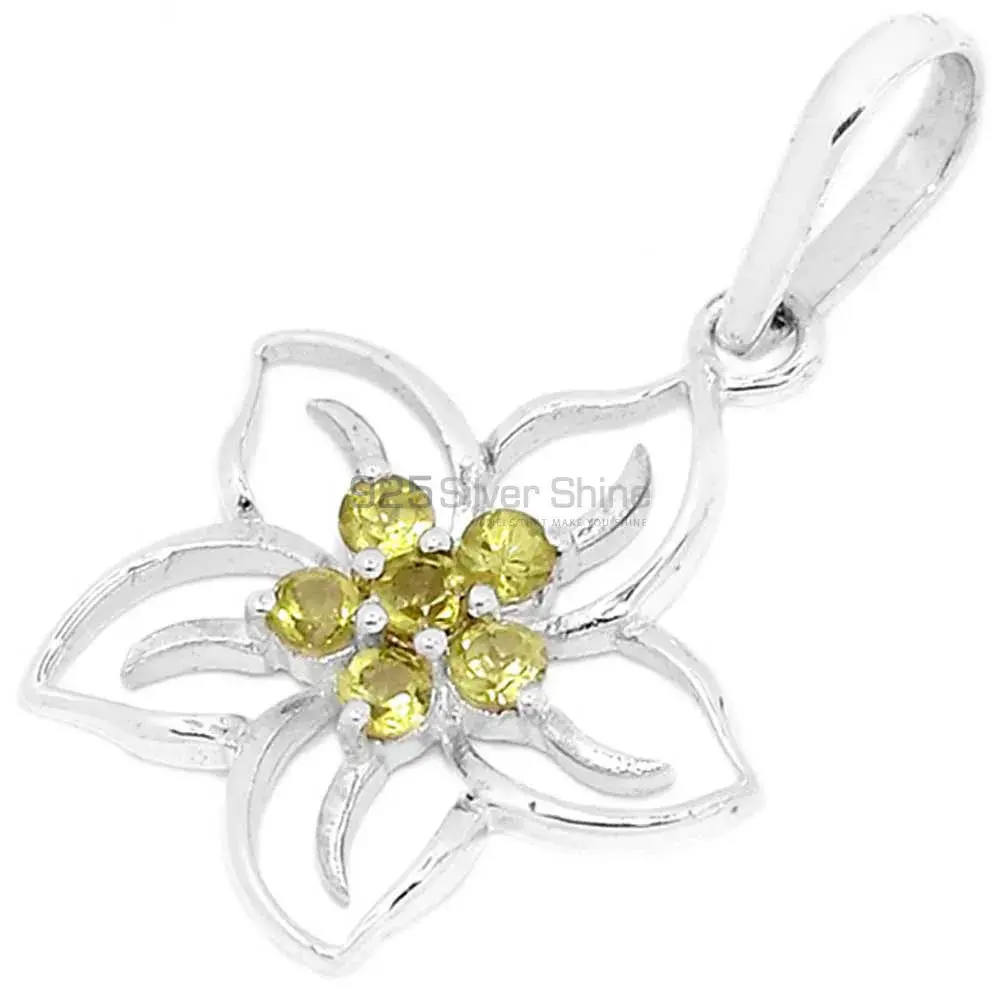 Solid Sterling Silver Handmade Pendants In Lemon Quartz Gemstone Jewelry 925SP291-2_0