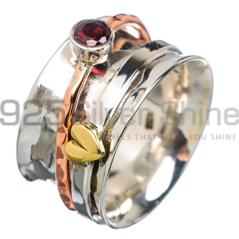 Spinner Rings With Natural Garnet Gemstone Jewelry SMR133
