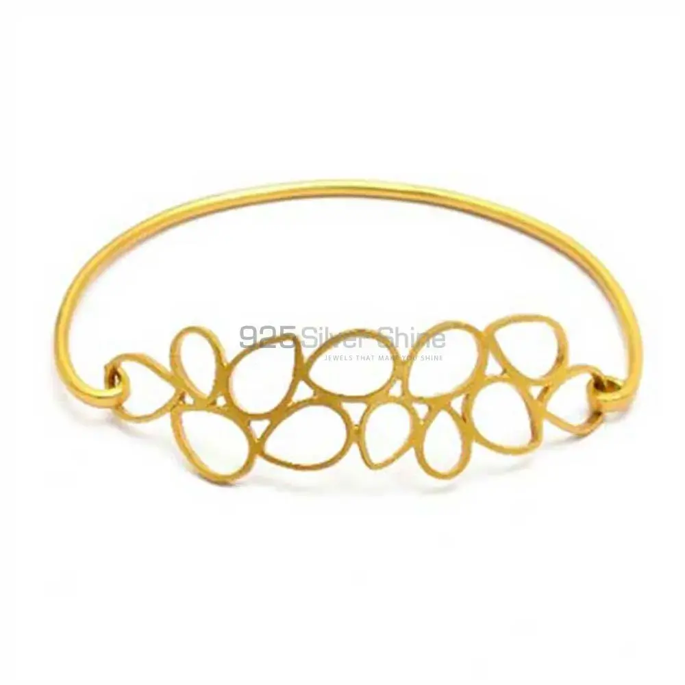 Stunning Plain Bracelet In 925 Sterling Silver Gold Vermeil Jewelry 925SSB28