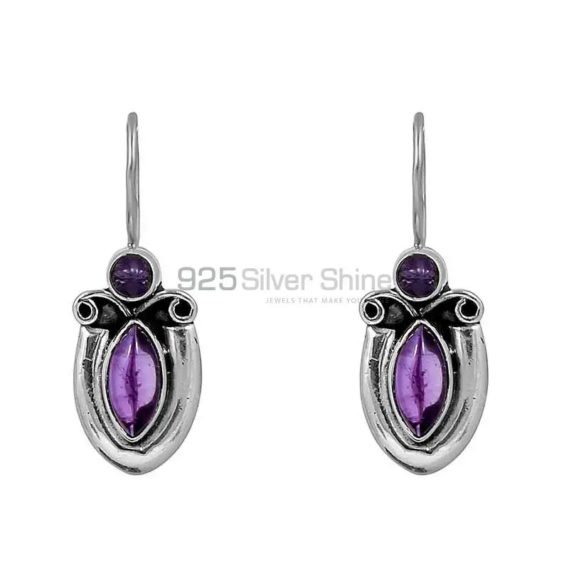 Amethyst Gemstone Earring In 925 Sterling Silver Jewelry 925SE113_1